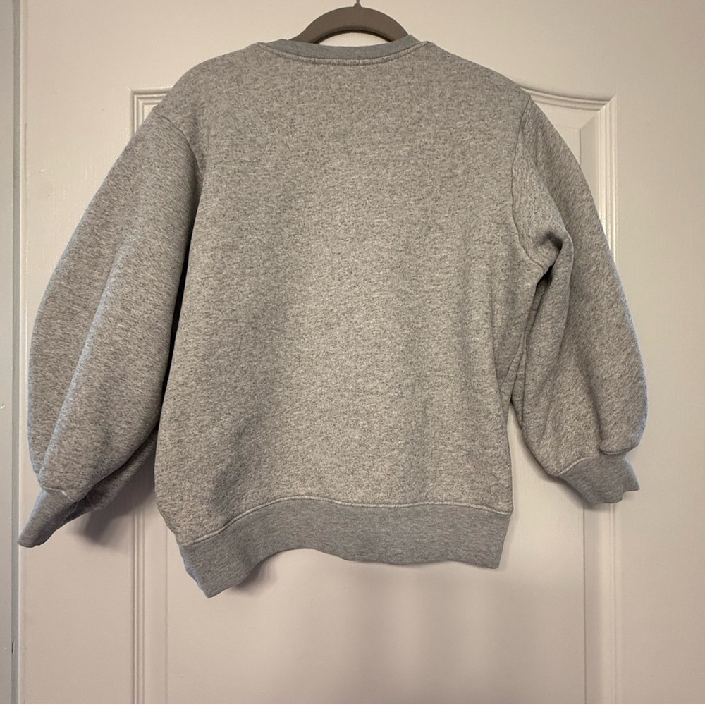 AGOLDE Gray Crewneck Sweatshirt Women’s Small Fleece Lined Made in 🇺🇸 Minimalist - Picture 2 of 5